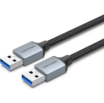 Datový kabel Vention Cotton Braided USB 3.0 A Male to A Male Cable 3M Gray Aluminum Alloy Type
