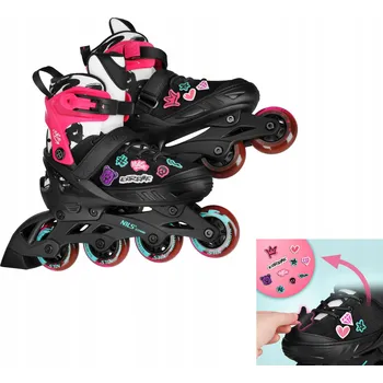 Kolečkové Brusle Nils Extreme Růžové L 40-43 Vibe Náplasti Kaučuk ABEC5 Atest