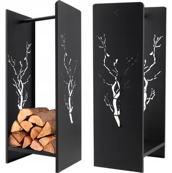 Stojan na dřevo černý