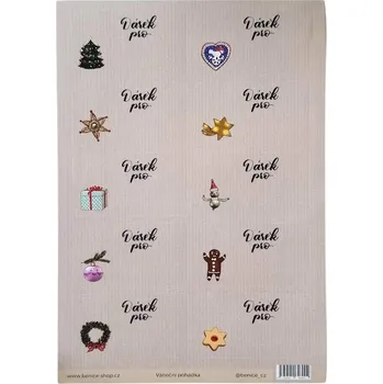 Vánoční dekorace Be Nice EKO vánoční samolepicí jmenovky, Vánoční pohádka 2 archy
