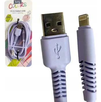 Datový kabel Kabel Setty USB - Apple Lightning 1,5 m fialový