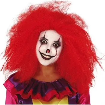 Karnevalová paruka GUIRCA Červená paruka afro pro klauna
