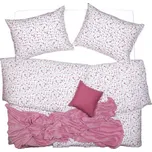 SCANquilt povlečení KREP kvítka bílorůžová