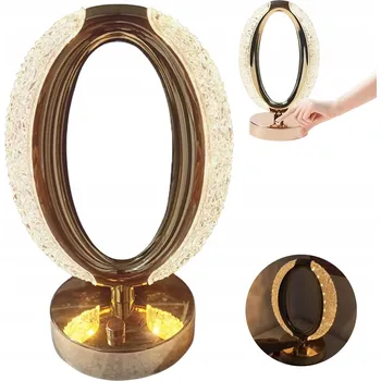 Lampička NOČNÍ LED USB LAMPA KŘIŠŤÁLOVÁ STMÍVATELNÁ DEKORATIVNÍ NABÍJECÍ NA STŮL