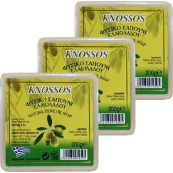 Péče o ruce KNOSSOS Řecké olivové mýdlo přírodní bílé 200 g, 3 ks