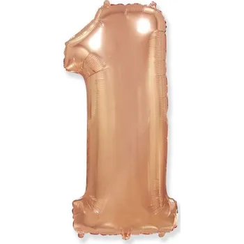 Balónek Balón foliový číslice růžovo zlatá - rose gold 102 cm - 1