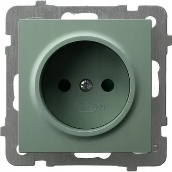 Elektrická zásuvka JEDNODUCHÁ ZÁSUVKA BEZ UZEMNĚNÍ OSPEL AS GP-1G/m/84 ZELENÁ MATNÁ