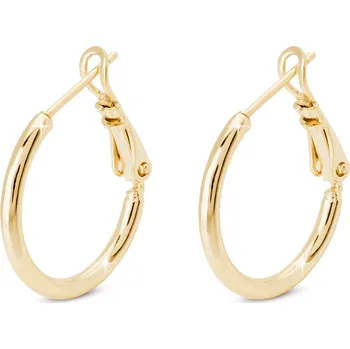 Šperk Biju Pozlacené náušnice 14K, lesklý kroužek, průměr 3,5 cm 1002891