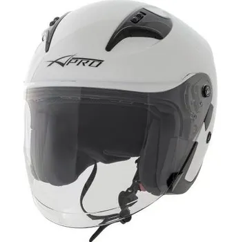 Helma na motorku A-PRO STREAM WH bílá otevřená jet přilba ,L