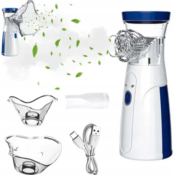 INHALÁTOR NEBULIZÁTOR PRO DĚTI I DOSPĚLÉ PŘENOSNÝ TICHÝ AKUMULÁTOR