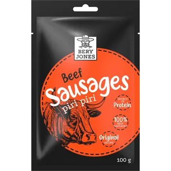 Sušené maso Bery Jones Klobásky hovězí sušené piri piri 100g