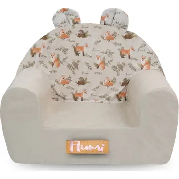 Křeslo Flumi dětské křesílko světle šedé s liškami