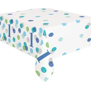 ubrus Ubrus Ubrus 1. Narozeniny modrý s puntíky - kluk - 137 x 213 cm - happy birthday