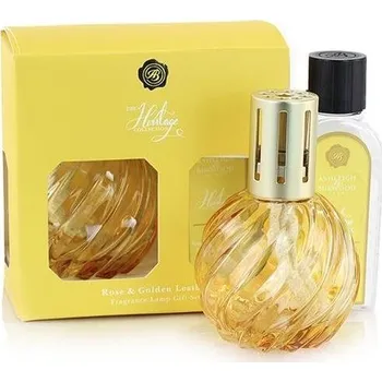 Aroma lampa Ashleigh & Burwood Dárková sada katalytické lampy GOLD a náplně ROSE & GOLDEN LEATHER