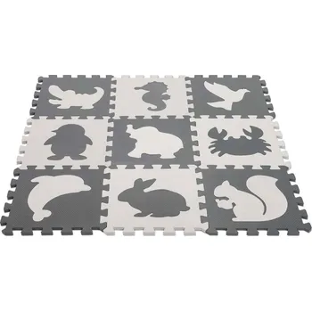 Hračka pro nejmenší KIK Kontrastní pěnové puzzle 85 × 85 cm, 9 ks, černo-krémové