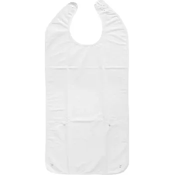 Sundo Bryndák pro dospělé se zapínáním na druk s kapsou, bílá