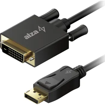 Kabel AlzaPower Core DisplayPort na DVI-D FullHD 3m černý