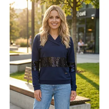 Dámská mikina Dámská mikina KIXMI RANDY TMAVĚ MODRÁ XS