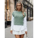 Mintová pletená vesta s košilí CELESTIA MY2218 Velikost: ONE SIZE