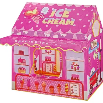 Dětský stan LEAN Toys 10516 Zmrzlinový stan Princess Lights Stars, růžový