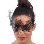 Carnival Toys Luxusní černá kovová škraboška