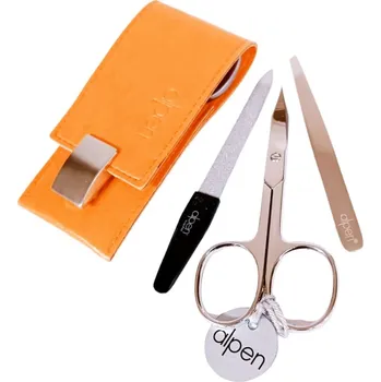 ALPEN Manikúrní sada kožená s magnetickým zavíráním, oranžová