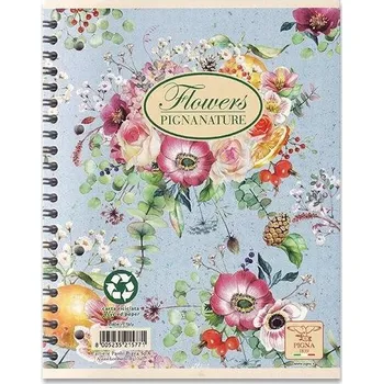PIGNA Nature Flowers A5 kroužkový, linkovaný, náhodný motiv