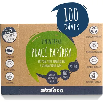 Odstraňovač skvrn AlzaEco prací papírky Universal (100 praní)