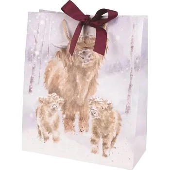 Wrendale Designs Vánoční dárková taška, velká Krávy