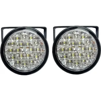Denní svícení Světla pro denní svícení 2x18 LED kulaté
