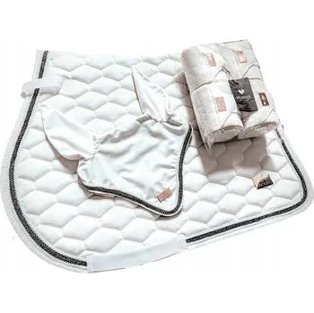 Podsedlová Dečka horss equestrian Velvet Glam - bílá zlatá full
