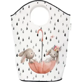 Koš na prádlo Butter Kings Koš na prádlo a hračky forest School-Bunnies in the Rain 60 l