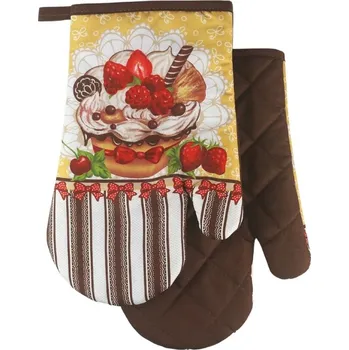 Euromat Chňapka kuchyňská/rukavice s magnetem a poutkem - Dortík hnědý