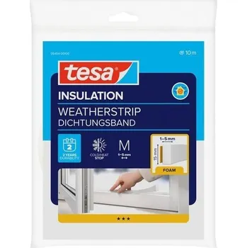Těsnění do okna a dveří tesa® Izolační samolepicí pěnové těsnění, 10 m × 15 mm × 6 mm, bílé
