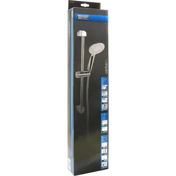 Sprchový set CORNAT Carballo sprchový set, 5 trysek, hadice kovová 150 cm, tyč na stěnu 59 cm, chrom