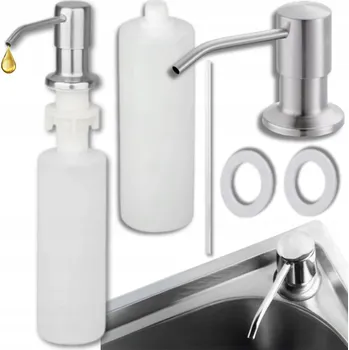 Dávkovač mýdla DÁVKOVAČ NA TEKUTINY NA NÁDOBÍ CHROM DO KUCHYŇSKÉHO DŘEZU na desku