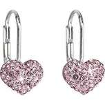 EVOLUTION GROUP Stříbrné visací srdce dekorované krystaly Swarovski® 31125.3 (Ag925/1000, 1 g, růžov