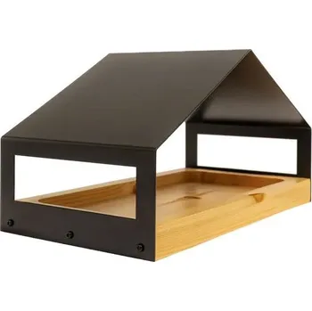 Pro ptáka JKMC Střecha Krmítko pro ptáky mat, černé