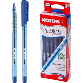 Kancelářské potřeby KORES K1 Pen F - 0.7 mm, modré - balení 12 ks