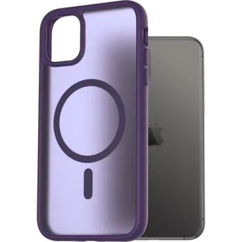 Pouzdro na mobilní telefon AlzaGuard Matte Case Compatible with Magsafe pro iPhone 11 tmavě fialový