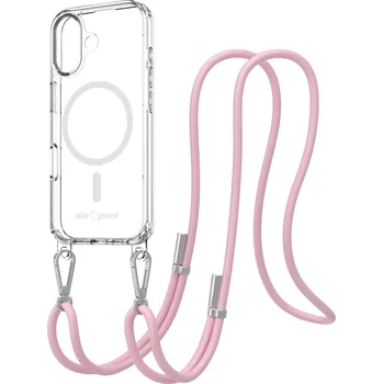 Pouzdro na mobilní telefon AlzaGuard Luxe Detach Lanyard Case Compatible with MagSafe pro iPhone 17 růžový