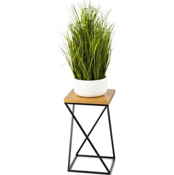 Stojan na květiny Květinový stojan LOFT III 40 cm černý/dub lancelot