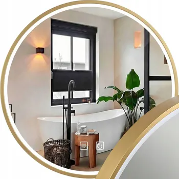 Zrcadlo REA ZRCADLO LED MMJ BRUSH GOLD 100 cm - Zrcadlo s LED podsvícením, kartáčované zlato, 100 cm