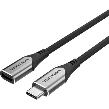 Datový kabel Vention Nylon Braided Type-C (USB-C) Extension Cable (4K / PD / 60W / 5Gbps / 3A) 0.5m Gray