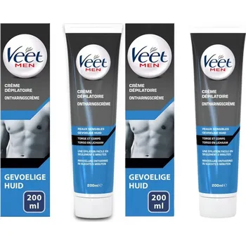 Přípravek na depilaci a epilaci Depilační krém Veet pro muže, pro citlivou pokožku, 400 ml tuba