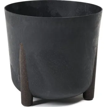 Květináč Lamela Květináč FRIDA průměr 34 cm, efekt beton-černý