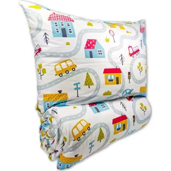 Povlečení Brotex Krepové dětské povlečení 140 × 200, 70 × 90 cm Městečko