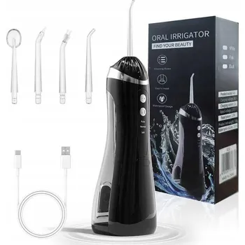 BEZDRÁTOVÝ ZUBNÍ IRIGÁTOR DENTYSTNÍ S 4 TRYSKAMI 360° A 3 REŽIMY 200 Ml