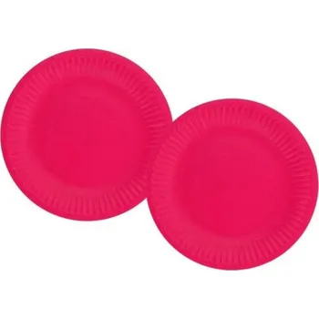 Talíř GODAN Papírový talíř tmavě růžový 18 cm, 12 ks
