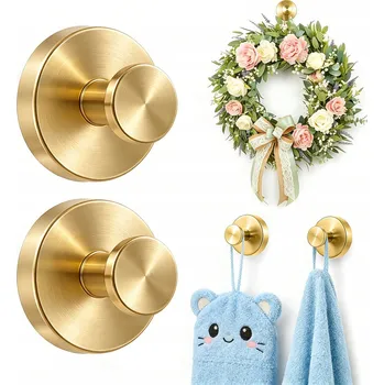 Věšák Nástěnný věšák na ručníky s přísavkou do koupelny, bez vrtání, 2 ks